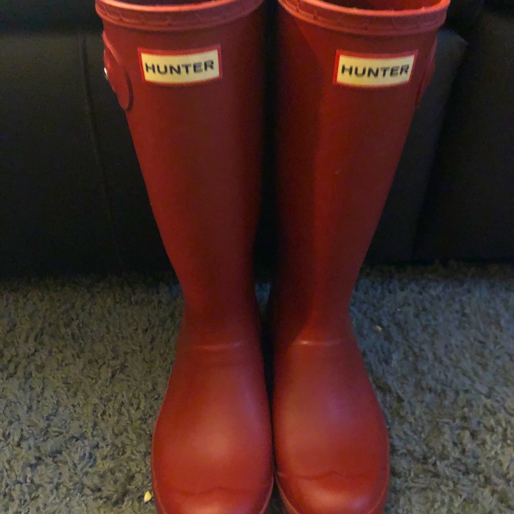 Red hunter boots